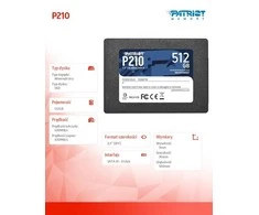 Kietasis vidinis diskas Patriot P210 SSD SATA III 2.5", 512 GB
