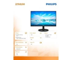 Monitorius Philips V Line 221V8/00 21,5" (54,6 cm), Juodos spalvos