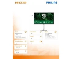 „Mmd Monitors“ ekranai „PHILIPS 24B2G5200/00“ – 23,8 colio FHD IPS 75 Hz D-SUB HDMI 1.4 DP 1.2 monitorius