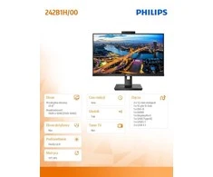 Monitorius Philips B Line 242B1H/00 LED ekranas 60,5 cm (23.8") 1920 x 1080 pikseliai „Full HD“ Juoda