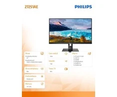Monitorius Philips S Line 272S1AE/00 LED ekranas 68,6 cm (27") 1920 x 1080 pikseliai „Full HD“ LCD Juoda