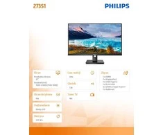 Monitorius Philips S-line 273S1/00, Juodos spalvos