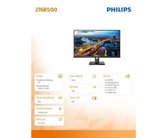 Monitorius PHILIPS 276B1/00 27", Juodos spalvos