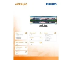 Monitorius Philips 499P9H/00 48,8" (124 cm), Juodos spalvos