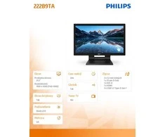 Monitorius Philips 222B9TA - 60Hz | Full HD | VA | " | 2ms | USB-C