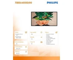 Monitorius PHILIPS 75BDL4650D 75" UHD 500 NITS 24/7 ANDROID SOC WIFI