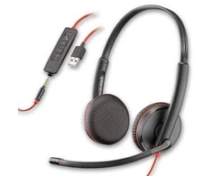 Plantronics Poly BLACKWIRE,C3225 USB-A Poly USB-A Ausinės Su mikrofonu Juodas USB Type-A su laidu