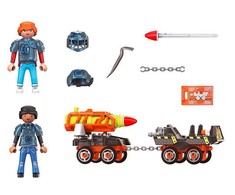 Playmobil Dino Rise 70929 Dino Mine Vežimėlis su rakietą