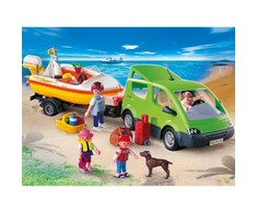 Žaislų rinkinys - Playmobil 4144 Šeimos furgonas su valties priekaba (Playmobil, furgonas, priekaba, valtis)