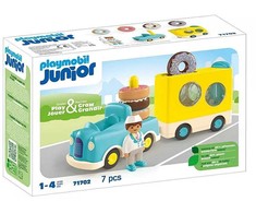 Playmobil – JUNIOR: Pašėlusi spurgų sunkvežimis su krovimo ir rūšiavimo funkcija (71702)