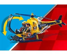 PLAYMOBIL – 70833 – Oro kaskadininkų šou plastikinis sraigtasparnis ir filmavimo komanda 5 metų ir vyresniems vaikams