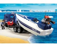 Žaislas - Playmobil 5187 Policijos sunkvežimis su greitaeige valtimi (Playmobil, 5187, nuo 4 metų, įvairių spalvų)