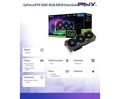 PNY GeForce RTX 5080 ARGB EPIC-X RGB™ trigubas ventiliatorius 16 GB OC DLSS 4