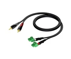 Audac Kabelis 2x RCA/Cinch - 2x Electric Cube (3 jungtys - 3,81 mm) 1m - CLA832/1