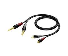 Procab Kabelis 2 x RCA/Cinch kištukas – 2 x 6,3 mm jungties kištukas Mono 1,5 m – CLA631/1,5