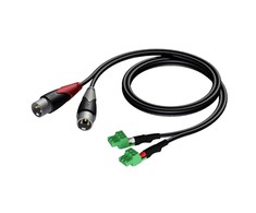 Procab Kabelis 2x XLR kištukas - 2x elektrinis kubas (3 poliai - 3,81 mm) 1m -CLA834/1
