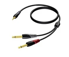 Procab Kabelis, 3,5 mm lizdas, stereofoninis lizdas – 2 x 6,3 mm lizdas, kištukas, mono, 1,5 m – CLA713/1,5