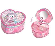 Pulio Pecoware širdies formos muzikinė dėžutė - balerina katė