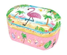 Pulio Pecoware Oval Music Box - Flamingo