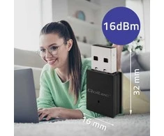 Qoltec 56989 belaidis mini WiFi adapteris | AC standartas | BT 4.0 | USB 2.0 | 600 Mbps