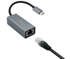 Qoltec USB-C į RJ45 eterneto adapteris | 1000 Mbps | aliuminio korpusas