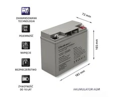 QOLTEC 53066 AGM baterija 12V 20Ah maks. 300A