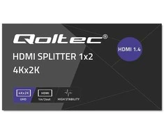 „Qoltec“ aktyvus skirstytuvas 2 x HDMI 4K x 2K | 3.4 Gb/s | Didelis stabilumas