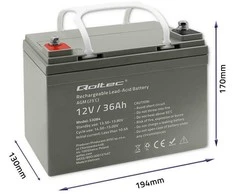 Qoltec Akumuliatorius AGM | 12V | 36Ah | max. 540A