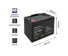 QOLTEC 53075 AGM baterija 12V 80Ah