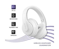 QOLTEC 50845 Belaidės Ausinės su mikrofonu BT 5.0 AB Baltas