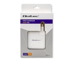 QOLTEC 51709 Maitinimo įkroviklis Greitas 96W 5 20V 3 4.7A USB C PD Baltas