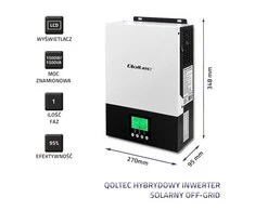 QOLTEC 53875 hibridinis saulės energijos keitiklis išjungtas iš tinklo 1,5 kW 80A MPPT sinusas