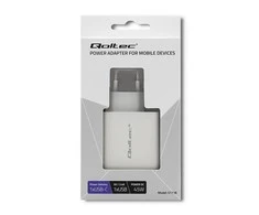 QOLTEC 51718 Įkroviklis 42W 5-20V 2.4-3A USB tipas C PD USB Baltas