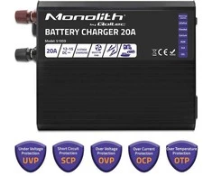 QOLTEC 51959 Smart Monolith įkroviklis LiFePO4 AGM GEL SLA akumuliatoriams / 20A / 12V