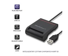 QOLTEC Smart chip ID kortelių skaitytuvas USB 2.0 Plug&amp;Play