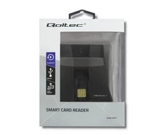 QOLTEC Smart chip ID kortelių skaitytuvas USB 2.0 Plug&amp;Play vertikalus