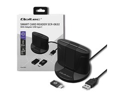 QOLTEC 50632 Išmanusis Smart ID kortelių skaitytuvas SCR0632 USB tipo C