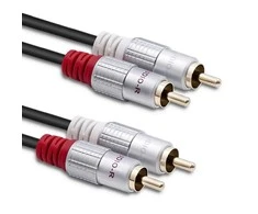 QOLTEC 52335 Cable 2xRCA male 2xRCA male 0.5m Juodas