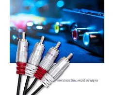 QOLTEC 52338 Kabelis 2xRCA Vyriškas 2xRCA Vyriškas 3m Juodas