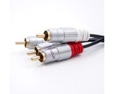 QOLTEC 52336 Cable 2xRCA male 2x RCA male 1m Juodas