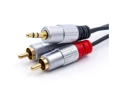 QOLTEC 52340 Kabelis 2xRCA Mini Jack 3,5mm vyriškas 2m Juodas