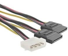 QOLTEC 27618 Qoltec Adapteris cable 20cm POWER MOLEX/2xSATA