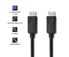 QOLTEC DisplayPort v1.2 vyriškas DisplayPort v1.2 vyriškas 5K 1,5 m