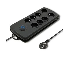 QOLTEC 50161 Apsaugos nuo viršįtampių Quick Switch 8 lizdai juodas 2,5m