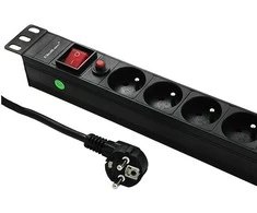 QOLTEC 53995 Apsauga nuo viršįtampių RACK 19 16A 1U PDU 6xSCHUKO 2m