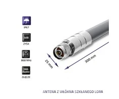QOLTEC 57023 LoRa Antenna 3dBi Outdoor