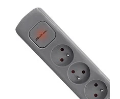 QOLTEC 50275 Maitinimo juosta 5 lizdai 1,8m Pilkas