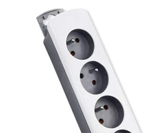 QOLTEC 50296 Power strip 5 sockets 1.8m Baltas pilkas