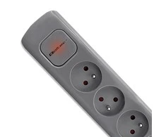 QOLTEC 50277 Maitinimo juostelė 6 lizdai 1,8m Pilkas