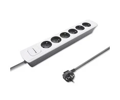 QOLTEC 50297 Maitinimo juosta 6 lizdai 1,8 m Balta pilka